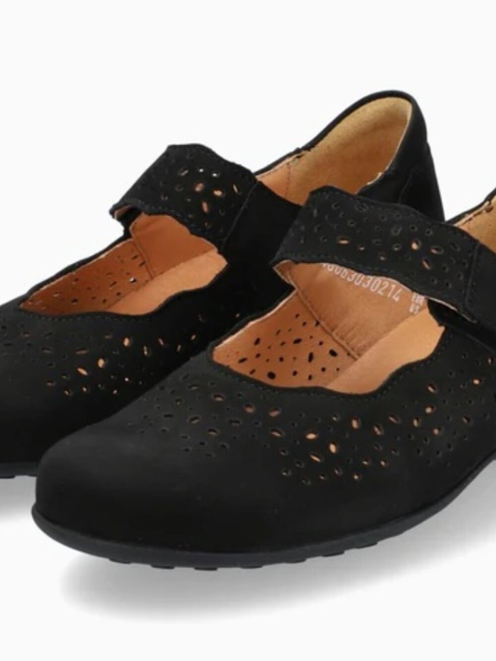 Mephisto Mobils Fabienne Mary Jane flat — black nubuck — EU 38 / US 7.5